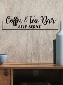 Slogan Graphic Wall Sticker - Black - View 5