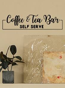 Slogan Graphic Wall Sticker - Black - View 6