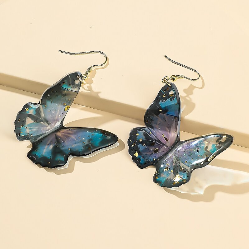 

Butterfly Drop Earrings, Multicolor