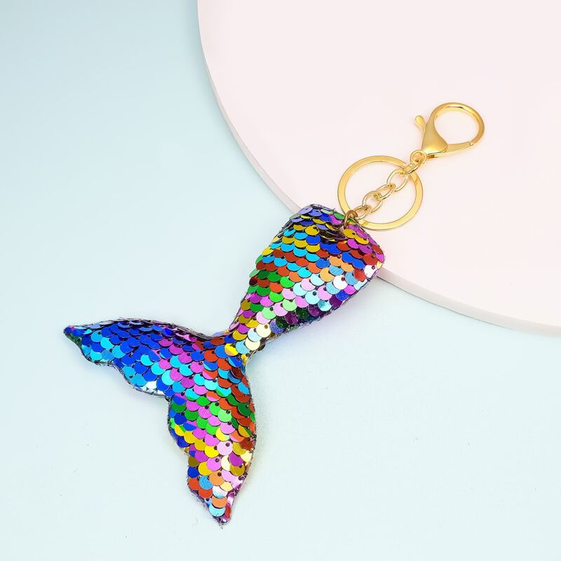 

Sequin Fish Tail Charm Keychain, Multicolor