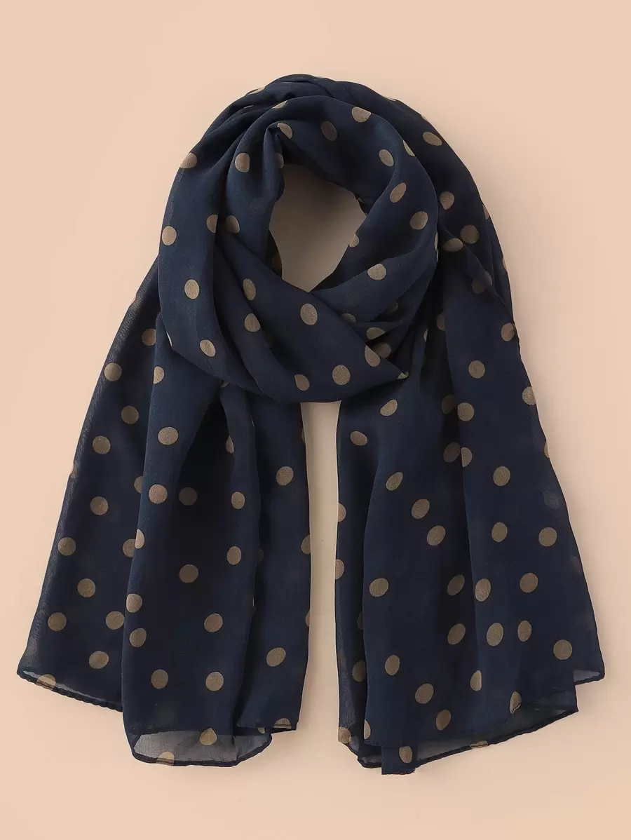 1pc Polka Dot Scarf Elegant Neckerchief For Daily Life Winter Fall
