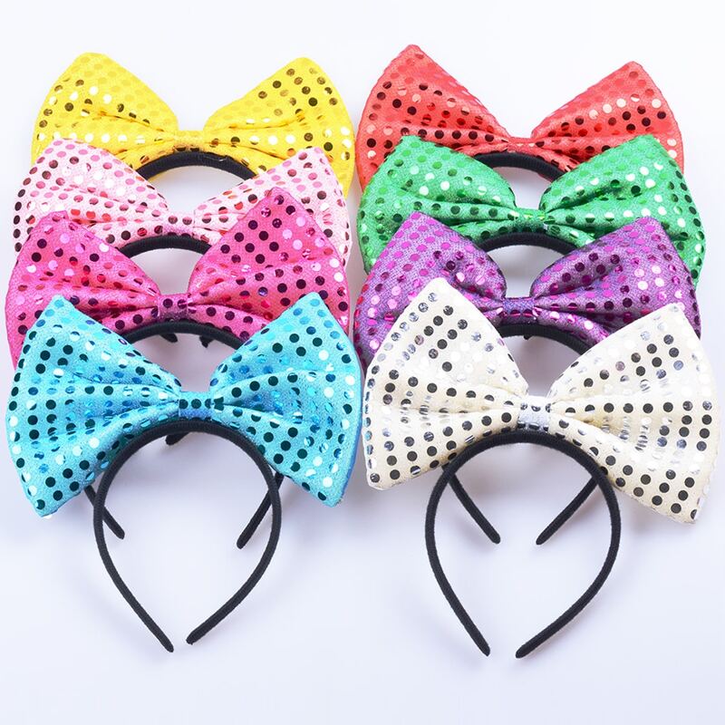 

Random 2pcs Sequin Bow Headband, Multicolor