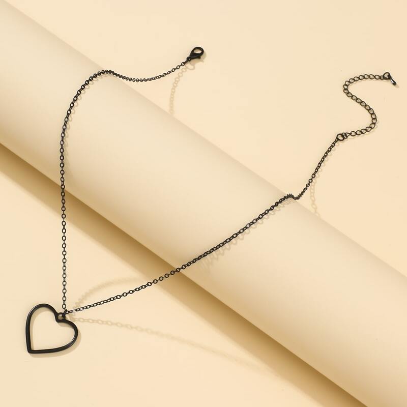 

Heart Chain Necklace, Black