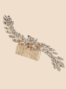 Peine con diamante de imitación - Dorado - Ver 3