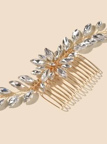 Peine con diamante de imitación - Dorado - Ver 4