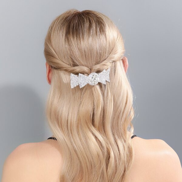 

Rhinestone Decor Hair Clip, Silver
