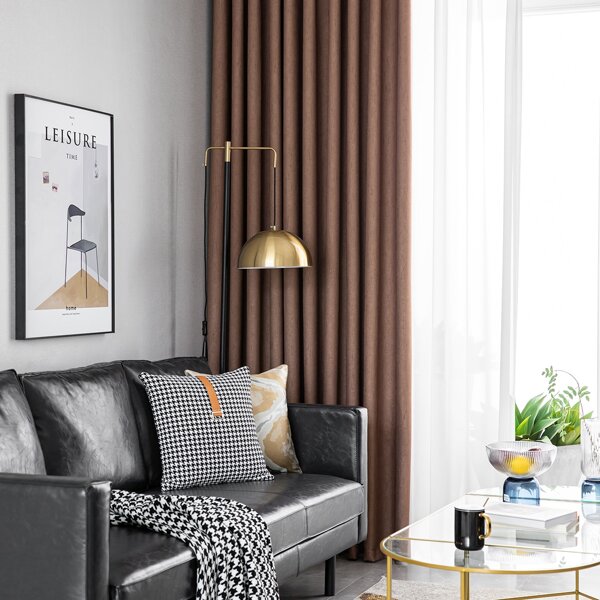 

Plain Single Panel Blackout Curtain, Coffee brown