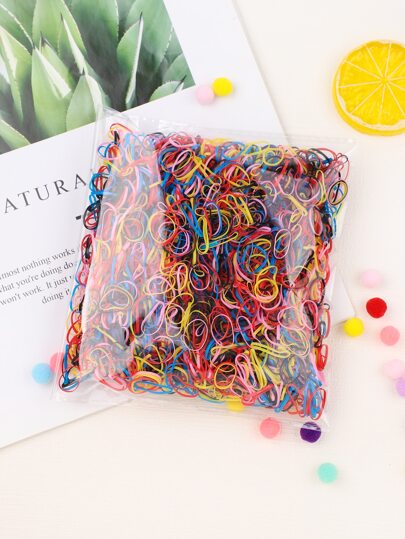 bilicaca 1000pcs Girls Colorful Hair Tie
