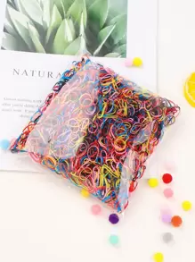 bilicaca 1000入組女孩彩色髮圈 - 彩色 - 查看 2