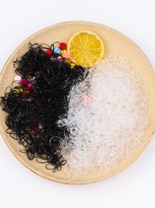 2000pcs Girls Colorful Hair Tie - Black and White - View 3