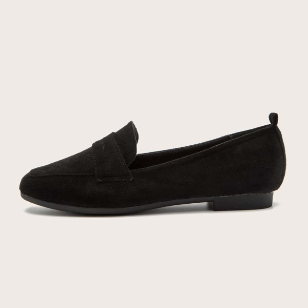 

Minimalist Suede Loafers, Black