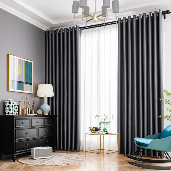 

Plain Single Panel Blackout Curtain, Grey