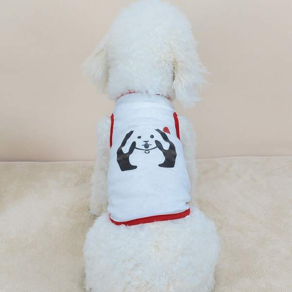 

Cartoon Graphic Pet Tank, White