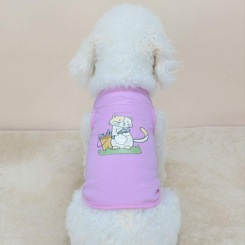 

Cat Print Pet Tank, Purple