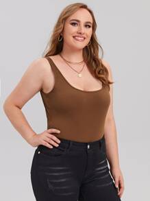 SHEIN Essnce Einfarbiges Tank Top - Braun - Übersicht 3