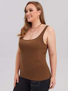 SHEIN Essnce Einfarbiges Tank Top - Braun - Übersicht 4