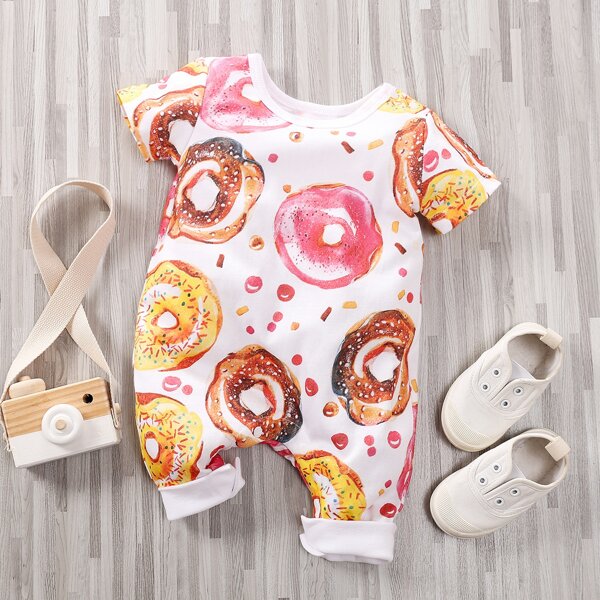 

Baby Unisex Donuts Print Jumpsuit, Multicolor
