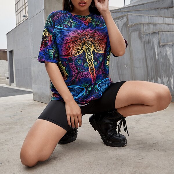 

Dragonfly Print Tee, Multicolor