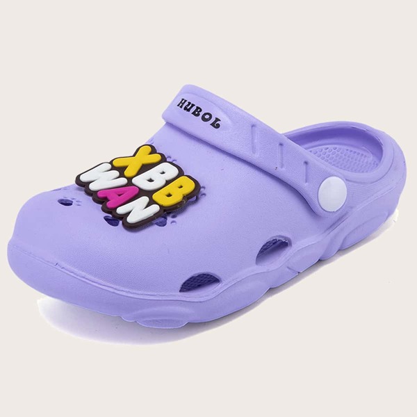 

Toddler Girls Cartoon Patch Vented Clogs, Purple