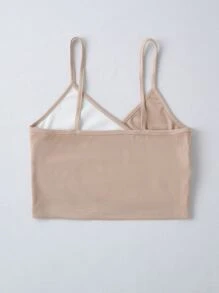 SHEIN Qutie 雙色前交叉吊帶上衣 - 杏色 - 查看 2