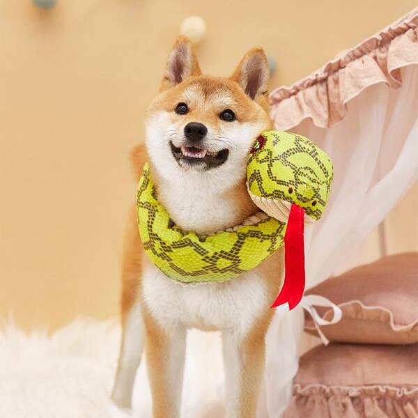 

Snake Shaped Pet Sound Toy, Yellow