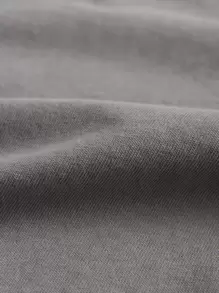 Camiseta con estampado de letra y fuego de hombros caídos - Gris - Ver 5