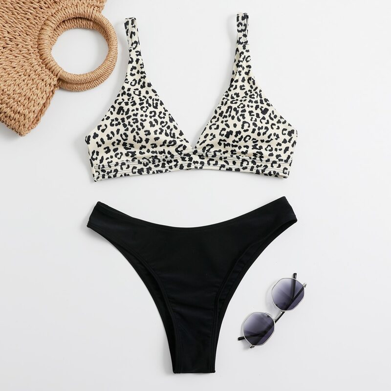 

Leopard High Cut Bikini Swimsuit, Multicolor