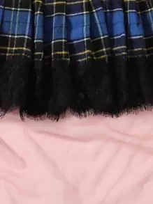 三件套格紋前結飾學校服飾套裝 - 彩色 - 查看 5