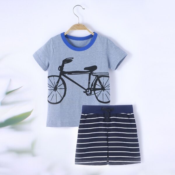 

Toddler Boys Graphic Tee & Striped Shorts Set, Blue