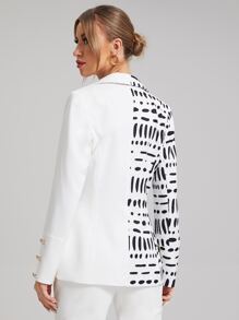 Sylvia Mollie 翻領翻蓋口袋斑點拼接西裝外套