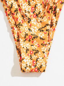 SHEIN Swim Baju Renang Bunga Boho - Jeruk - View 7