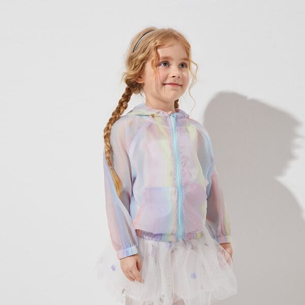 

Toddler Girls Ombre Hooded Zip Up Coat, Multicolor