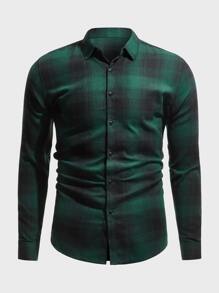 Manfinity Homme Men Plaid Print Button Up Shirt - Multicolor - View 1