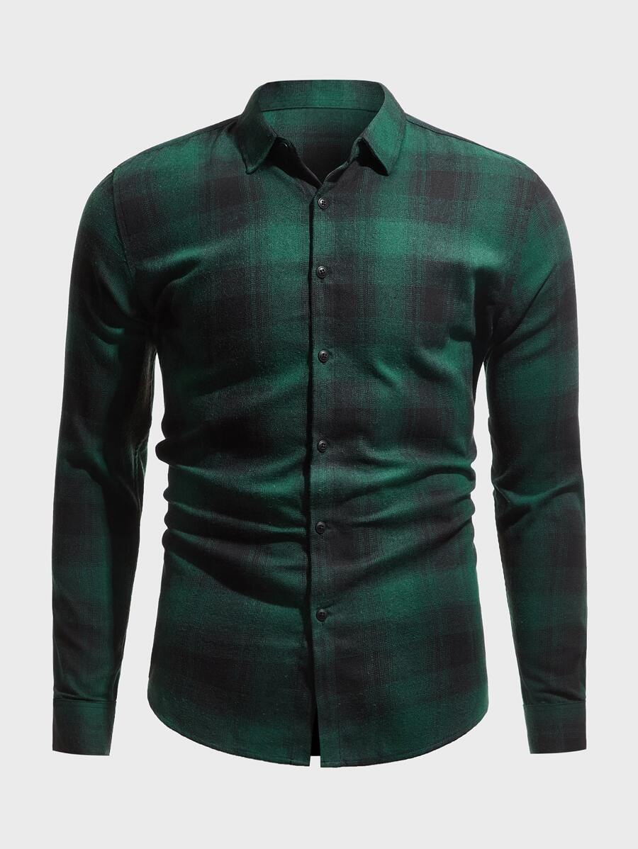 Manfinity Homme Men Plaid Print Button Up Shirt - Multicolor - View 1