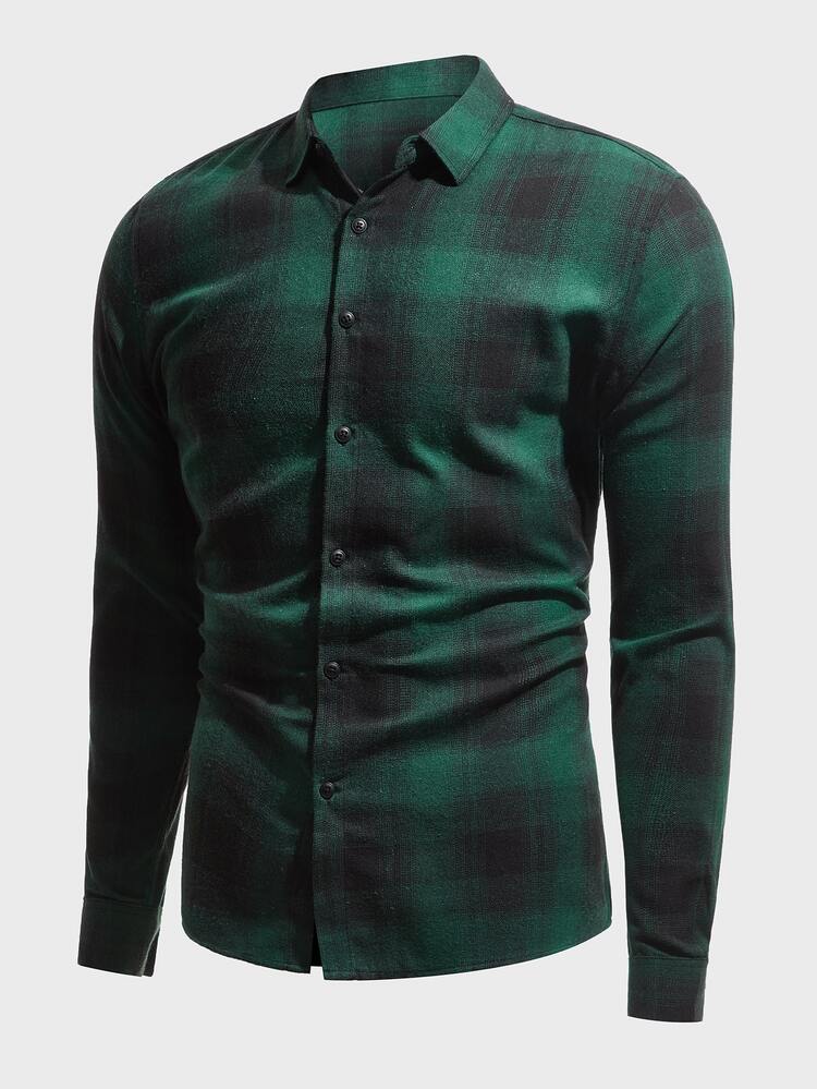 Manfinity Homme Men Plaid Print Button Up Shirt - Multicolor - View 5