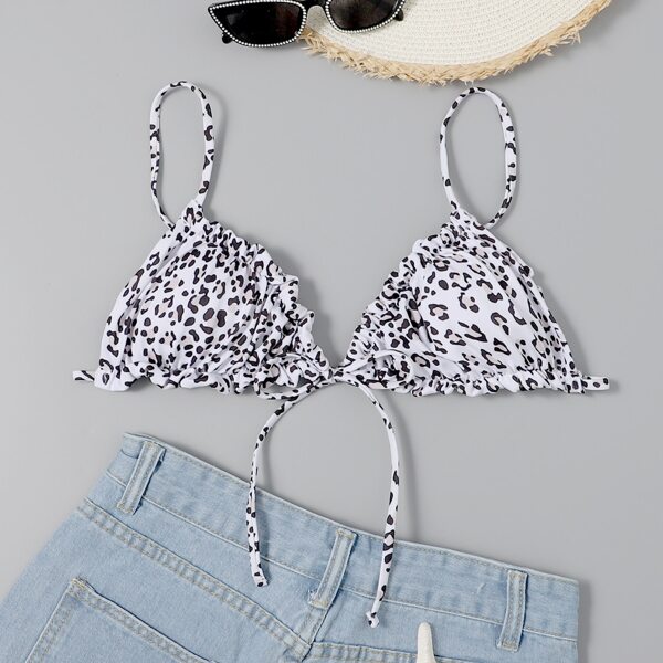 

Allover Graphic Knot Bikini Top, Black and white