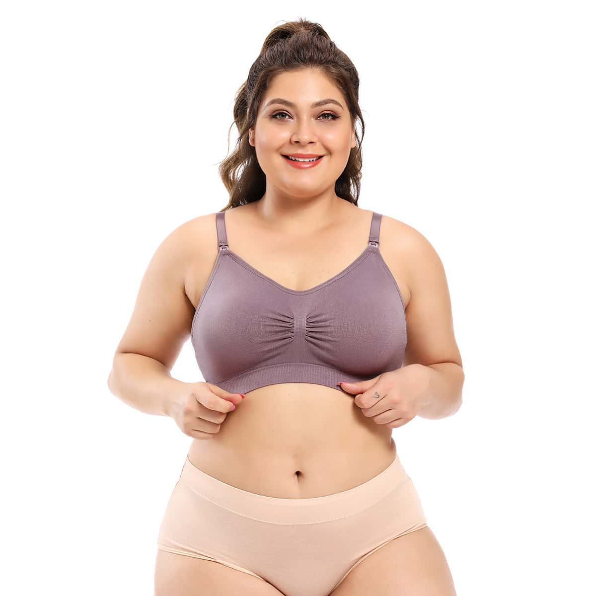 

Plus Seamless Nursing Bra, Purple