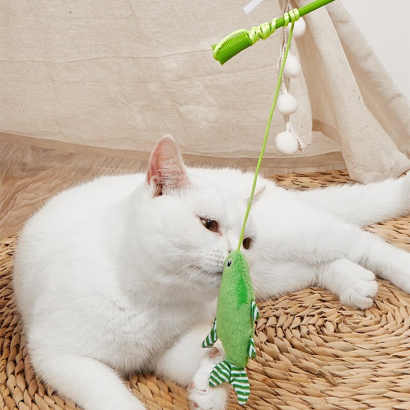 

1pc Random Color Fish Detail Cat Teaser, Multicolor