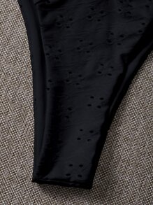 Schiffy Underwire High Cut Bikini Set, For Summer Beach Vacation - Black - View 4