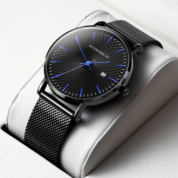 

Men Mesh Strap Luminous Date Quartz Watch