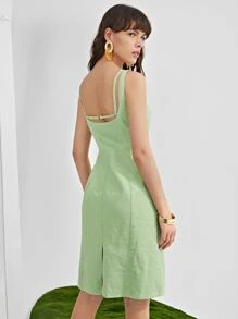 SHEIN Đầm Tách - Màu xanh chanh - Xem 2