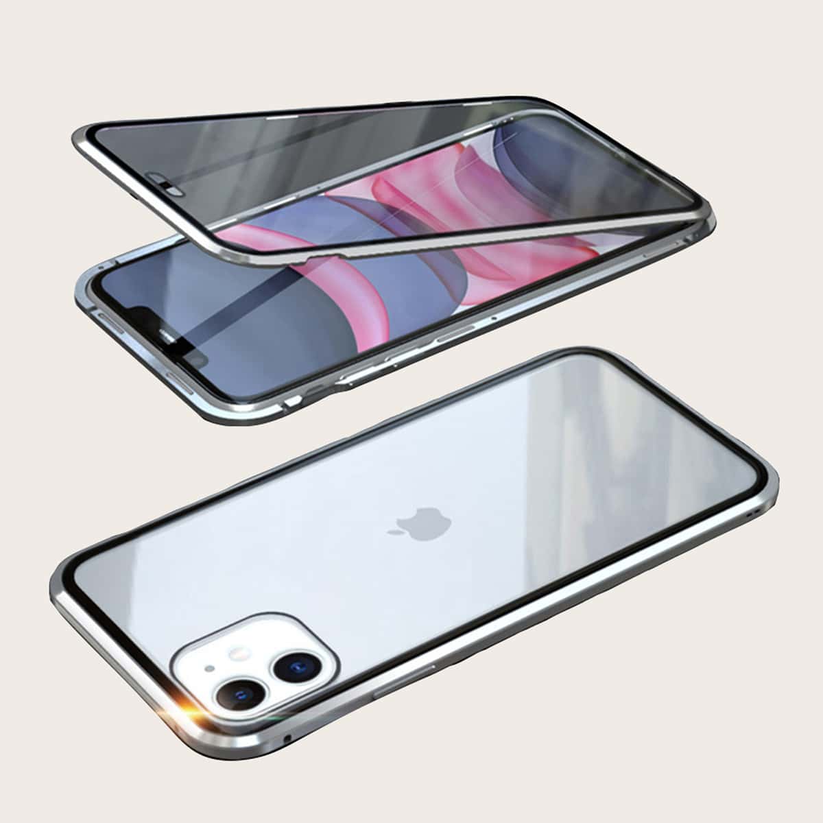 

Double-sided Glass iPhone Case, Silver