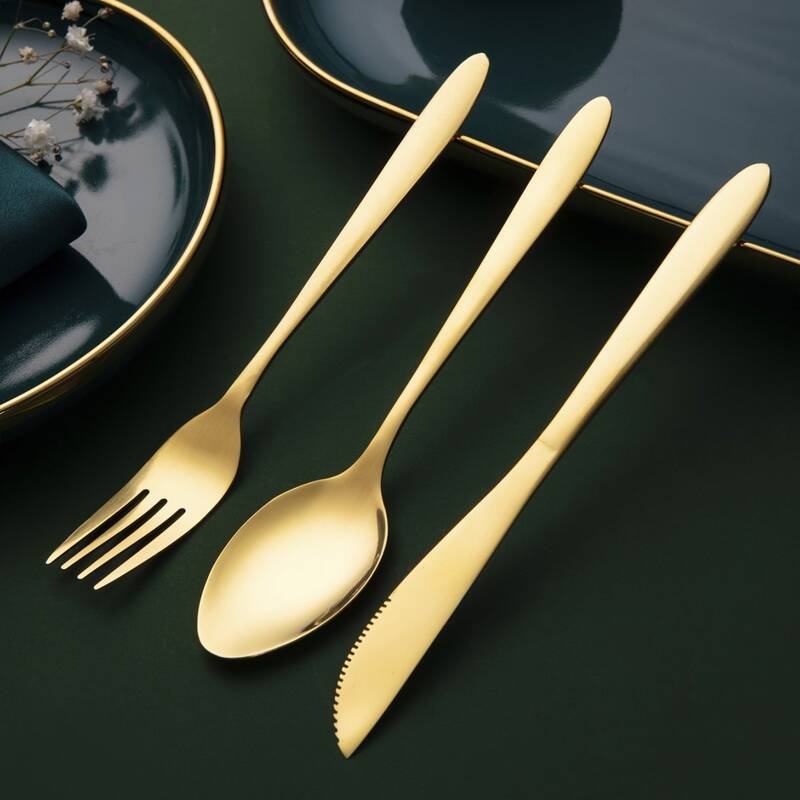 

3pcs Stainless Steel Cutlery Set, Gold