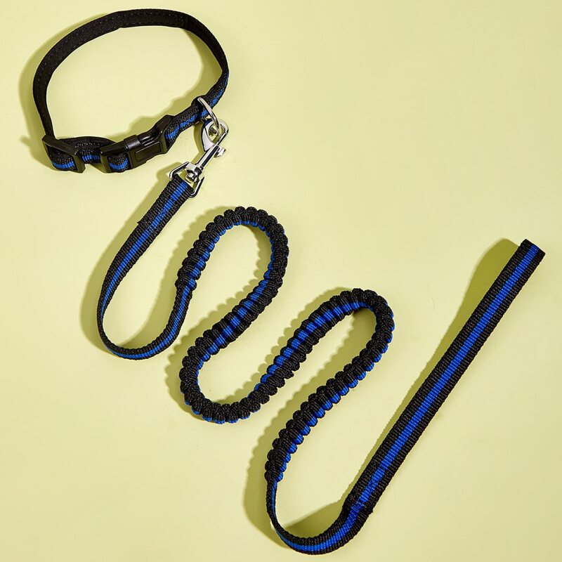 

1pc Elastic Pet Collar & 1pc Pet Leash, Multicolor