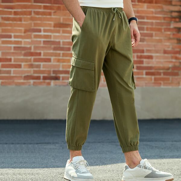 

Men Flap Pocket Cargo Pants, Army green