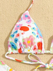 Set 3 bộ Bikini hoa & Váy đi biển - Nhiều màu - Xem 5