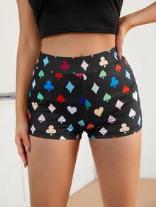 SHEIN Shorts biker con estampado - Multicolor - Ver 3