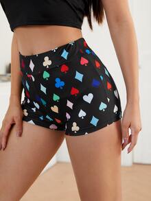 SHEIN Shorts biker con estampado - Multicolor - Ver 4