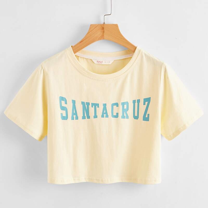 

Letter Crop Tee, Beige