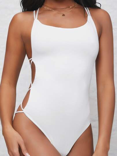 Strappy Open-Back Cheeky Bodysuit